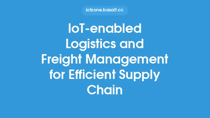 IoT-enabled Logistics and Freight Management for Efficient Supply Chain Thumbnail