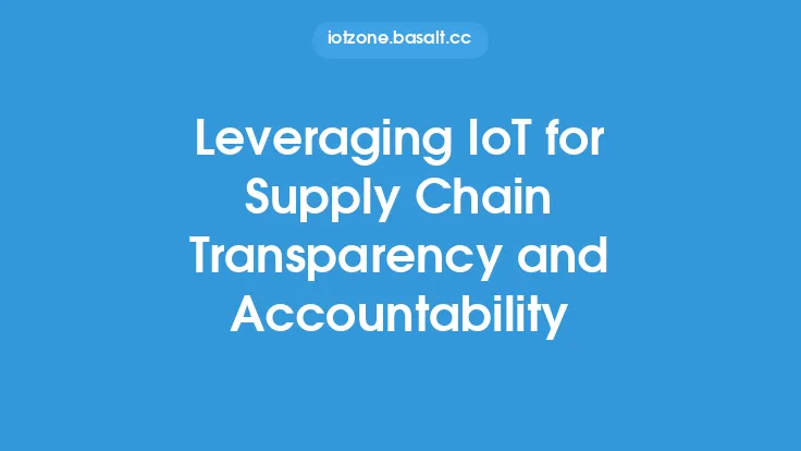 Leveraging IoT for Supply Chain Transparency and Accountability Thumbnail